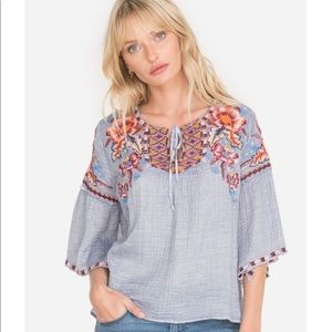 Caila Ruffle Boho Blouse - Johnny Was